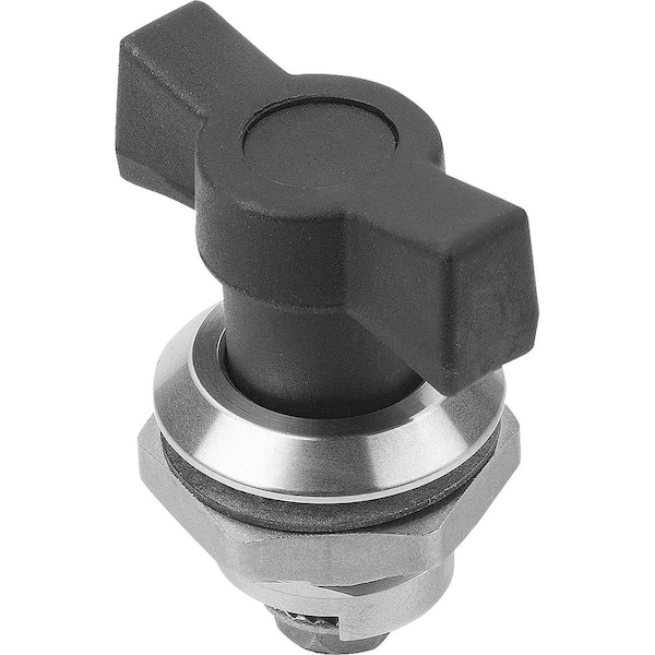 Quarter-Turn Lock Small Version, D=28, H=18, Stainless Steel 1.4401, Comp:Stainless Steel